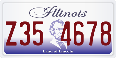 IL license plate Z354678