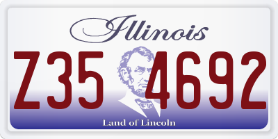 IL license plate Z354692