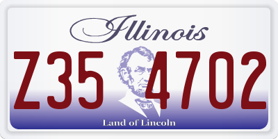 IL license plate Z354702