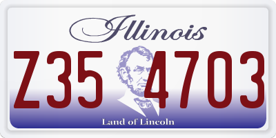 IL license plate Z354703