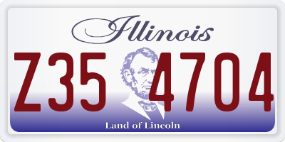 IL license plate Z354704