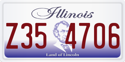 IL license plate Z354706