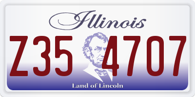IL license plate Z354707