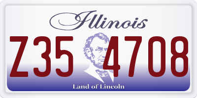 IL license plate Z354708