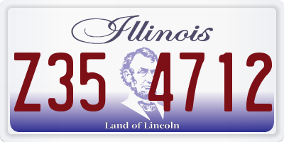 IL license plate Z354712