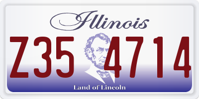 IL license plate Z354714