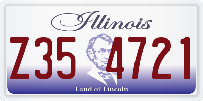 IL license plate Z354721