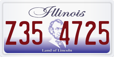 IL license plate Z354725