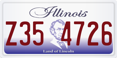 IL license plate Z354726