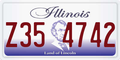 IL license plate Z354742