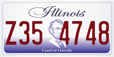 IL license plate Z354748