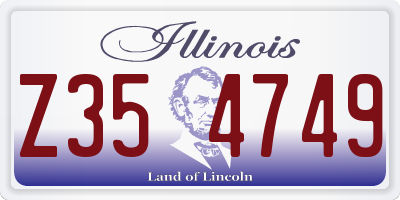 IL license plate Z354749