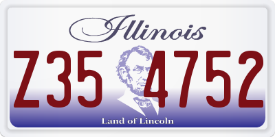 IL license plate Z354752