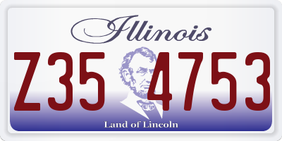 IL license plate Z354753