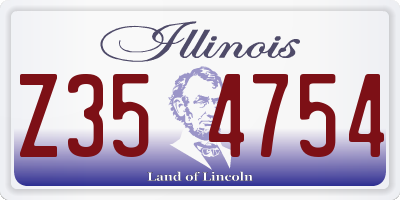 IL license plate Z354754