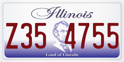 IL license plate Z354755