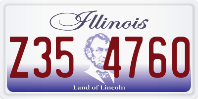 IL license plate Z354760