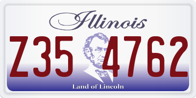 IL license plate Z354762