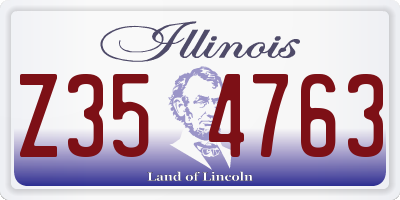 IL license plate Z354763