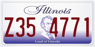 IL license plate Z354771