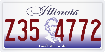 IL license plate Z354772