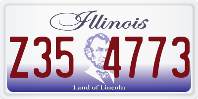 IL license plate Z354773