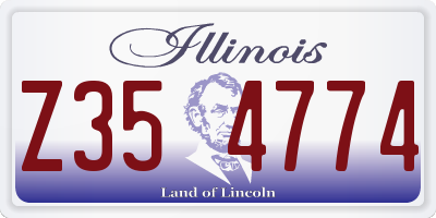 IL license plate Z354774