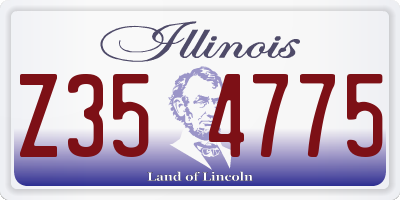 IL license plate Z354775