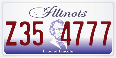 IL license plate Z354777