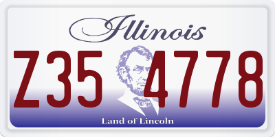 IL license plate Z354778