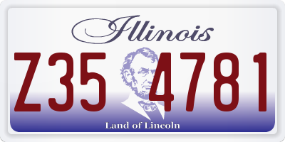 IL license plate Z354781