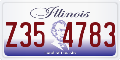 IL license plate Z354783