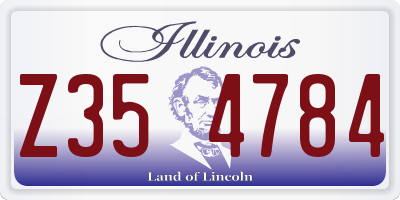 IL license plate Z354784