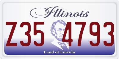 IL license plate Z354793