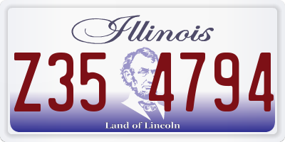 IL license plate Z354794
