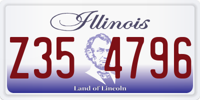 IL license plate Z354796