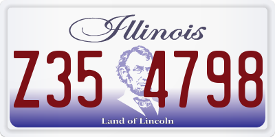 IL license plate Z354798