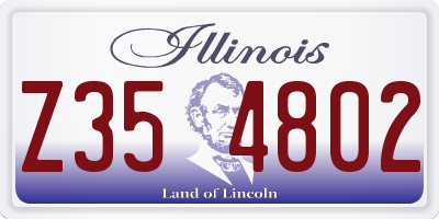 IL license plate Z354802