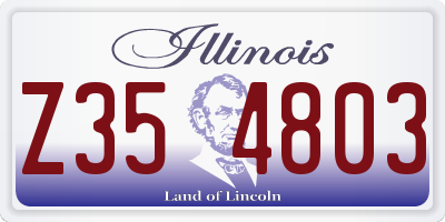 IL license plate Z354803