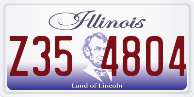 IL license plate Z354804