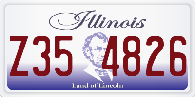 IL license plate Z354826