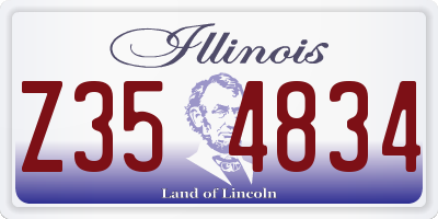 IL license plate Z354834