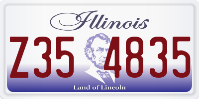 IL license plate Z354835