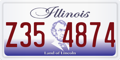 IL license plate Z354874