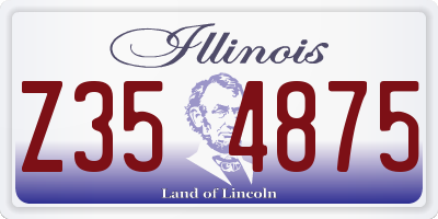 IL license plate Z354875