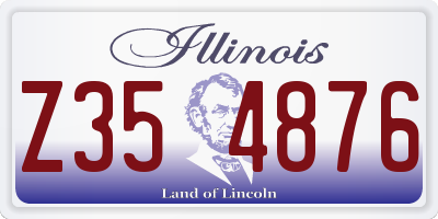 IL license plate Z354876