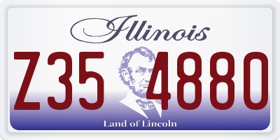 IL license plate Z354880