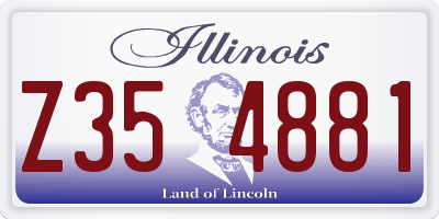 IL license plate Z354881