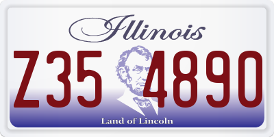 IL license plate Z354890