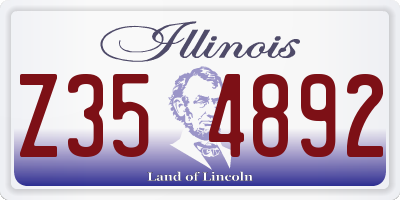 IL license plate Z354892